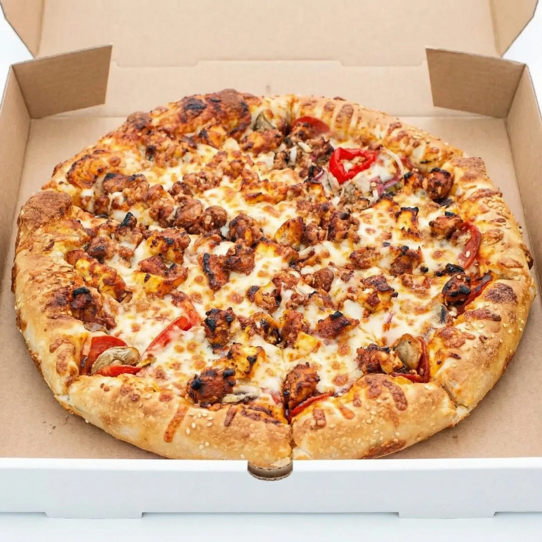 Homemade pizza at Medicine Hat Pizza, AB